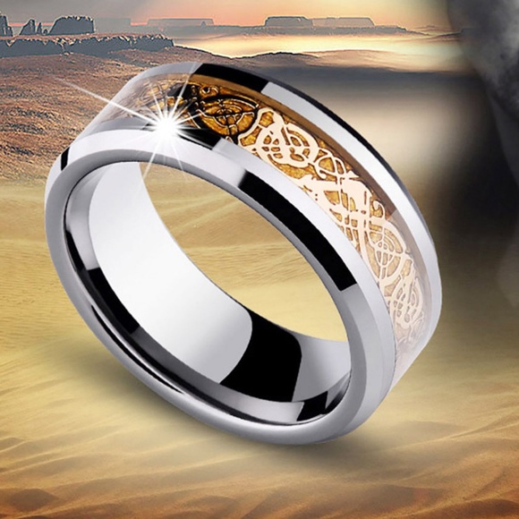 ➰Celtic Dragon Steel Ring - Picture 2 of 5